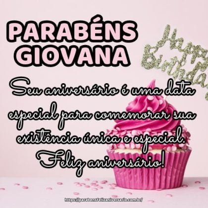 Parabéns Giovana! Seu aniversário é uma data especial para comemorar sua existência única e especial. Feliz aniversário! Parabéns Giovana! Seu aniversário é uma data especial para comemorar sua existência única e especial. Feliz aniversário!