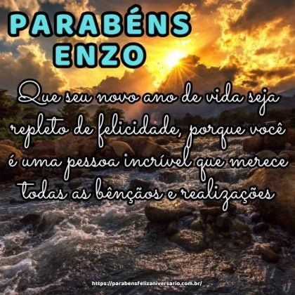 Enzo, que seu novo ano de vida seja repleto de felicidade, porque você é uma pessoa incrível que merece todas as bênçãos e realizações. Parabéns e feliz aniversário! Enzo, que seu novo ano de vida seja repleto de felicidade, porque você é uma pessoa incrível que merece todas as bênçãos e realizações. Parabéns e feliz aniversário!