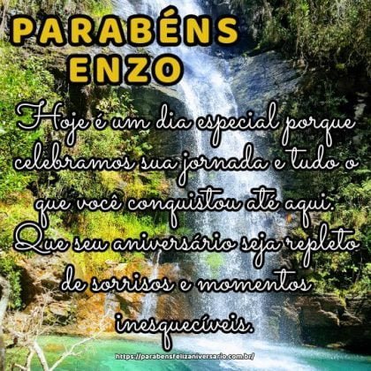 Feliz aniversário Enzo! hoje é um dia especial porque celebramos sua jornada e tudo o que você conquistou até aqui. Que seu aniversário seja repleto de sorrisos e momentos inesquecíveis. Parabéns! Feliz aniversário Enzo! hoje é um dia especial porque celebramos sua jornada e tudo o que você conquistou até aqui. Que seu aniversário seja repleto de sorrisos e momentos inesquecíveis. Parabéns!