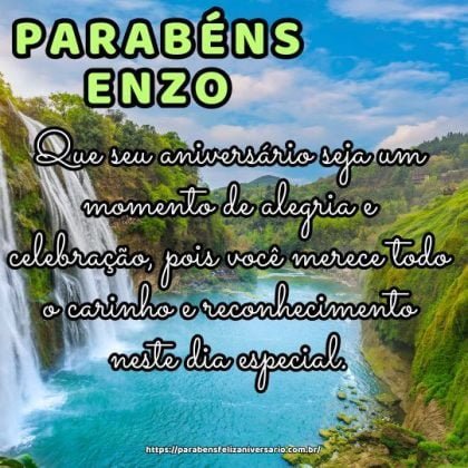 Parabéns Enzo! Que seu aniversário seja um momento de alegria e celebração, pois você merece todo o carinho e reconhecimento neste dia especial. Parabéns Enzo! Que seu aniversário seja um momento de alegria e celebração, pois você merece todo o carinho e reconhecimento neste dia especial.