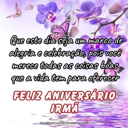 Feliz aniversário, minha querida irmã! Que este dia seja um marco de alegria e celebração, pois você merece todas as coisas boas que a vida tem para oferecer. Feliz aniversário e muitas felicidades! Feliz aniversário, minha querida irmã! Que este dia seja um marco de alegria e celebração, pois você merece todas as coisas boas que a vida tem para oferecer. Feliz aniversário e muitas felicidades!
