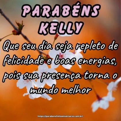 Que seu dia seja repleto de felicidade e boas energias, pois sua presença torna o mundo melhor. Parabéns Kelly querida! Que seu dia seja repleto de felicidade e boas energias, pois sua presença torna o mundo melhor. Parabéns Kelly querida!