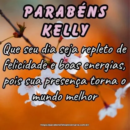 Que seu dia seja repleto de felicidade e boas energias, pois sua presença torna o mundo melhor. Parabéns Kelly querida! Que seu dia seja repleto de felicidade e boas energias, pois sua presença torna o mundo melhor. Parabéns Kelly querida!
