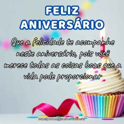 Que a felicidade te acompanhe neste aniversário, pois você merece todas as coisas boas que a vida pode proporcionar. Que a felicidade te acompanhe neste aniversário, pois você merece todas as coisas boas que a vida pode proporcionar.