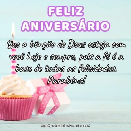 Que a bênção de Deus esteja com você hoje e sempre, pois a fé é a base de todas as felicidades. Parabéns! Que a bênção de Deus esteja com você hoje e sempre, pois a fé é a base de todas as felicidades. Parabéns!