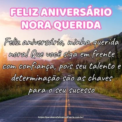 Feliz aniversário, minha querida nora! Que você siga em frente com confiança, pois seu talento e determinação são as chaves para o seu sucesso. Feliz aniversário, minha querida nora! Que você siga em frente com confiança, pois seu talento e determinação são as chaves para o seu sucesso.