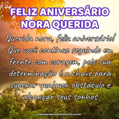 Querida nora, feliz aniversário! Que você continue seguindo em frente com coragem, pois sua determinação é a chave para superar qualquer obstáculo e alcançar seus sonhos. Querida nora, feliz aniversário! Que você continue seguindo em frente com coragem, pois sua determinação é a chave para superar qualquer obstáculo e alcançar seus sonhos.