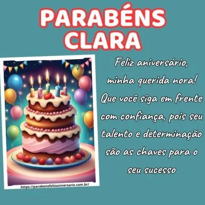 Feliz aniversário, minha querida nora! Que você siga em frente com confiança, pois seu talento e determinação são as chaves para o seu sucesso