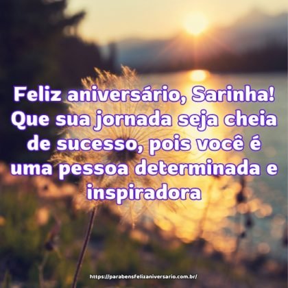 Feliz aniversário, Sarinha! Que sua jornada seja cheia de sucesso, pois você é uma pessoa determinada e inspiradora. Feliz aniversário, Sarinha! Que sua jornada seja cheia de sucesso, pois você é uma pessoa determinada e inspiradora.