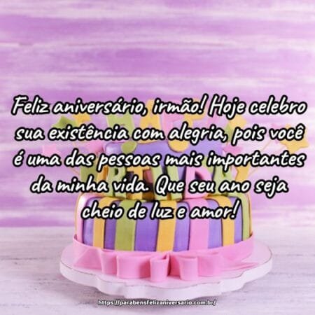 Feliz aniversário, irmão! Hoje celebro sua existência com alegria, pois você é uma das pessoas mais importantes da minha vida. Que seu ano seja cheio de luz e amor! Feliz aniversário, irmão! Hoje celebro sua existência com alegria, pois você é uma das pessoas mais importantes da minha vida. Que seu ano seja cheio de luz e amor!