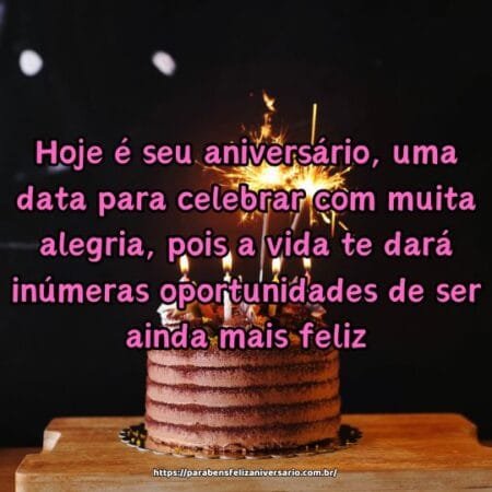 Hoje é seu aniversário, uma data para celebrar com muita alegria, pois a vida te dará inúmeras oportunidades de ser ainda mais feliz. Hoje é seu aniversário, uma data para celebrar com muita alegria, pois a vida te dará inúmeras oportunidades de ser ainda mais feliz.