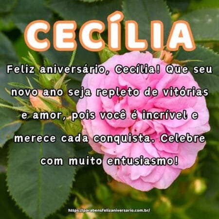 Feliz aniversário, Cecília! Que seu novo ano seja repleto de vitórias e amor, pois você é incrível e merece cada conquista. Celebre com muito entusiasmo! Feliz aniversário, Cecília! Que seu novo ano seja repleto de vitórias e amor, pois você é incrível e merece cada conquista. Celebre com muito entusiasmo!