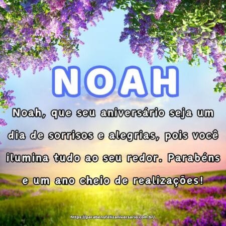 Noah, que seu aniversário seja um dia de sorrisos e alegrias, pois você ilumina tudo ao seu redor. Parabéns e um ano cheio de realizações! Noah, que seu aniversário seja um dia de sorrisos e alegrias, pois você ilumina tudo ao seu redor. Parabéns e um ano cheio de realizações!