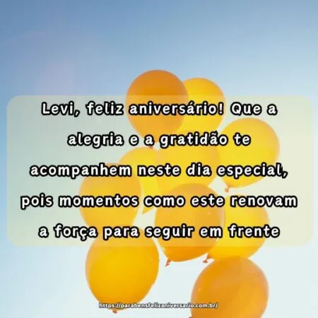 Levi, feliz aniversário! Que a alegria e a gratidão te acompanhem neste dia especial, pois momentos como este renovam a força para seguir em frente.
