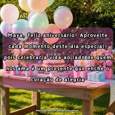 Maya, feliz aniversário! Aproveite cada momento deste dia especial, pois celebrar a vida ao lado de quem nos ama é um presente que enche o coração de alegria. Maya, feliz aniversário! Aproveite cada momento deste dia especial, pois celebrar a vida ao lado de quem nos ama é um presente que enche o coração de alegria.