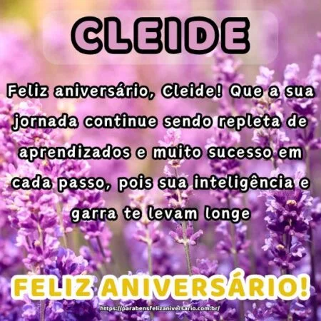 Feliz aniversário, Cleide! Que a sua jornada continue sendo repleta de aprendizados e muito sucesso em cada passo, pois sua inteligência e garra te levam longe.