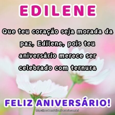 Que teu coração seja morada da paz, Edilene, pois teu aniversário merece ser celebrado com ternura. Que teu coração seja morada da paz, Edilene, pois teu aniversário merece ser celebrado com ternura.