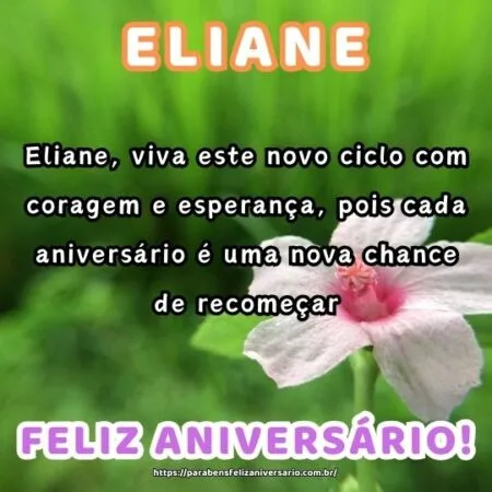 Eliane, viva este novo ciclo com coragem e esperança, pois cada aniversário é uma nova chance de recomeçar. Eliane, viva este novo ciclo com coragem e esperança, pois cada aniversário é uma nova chance de recomeçar.