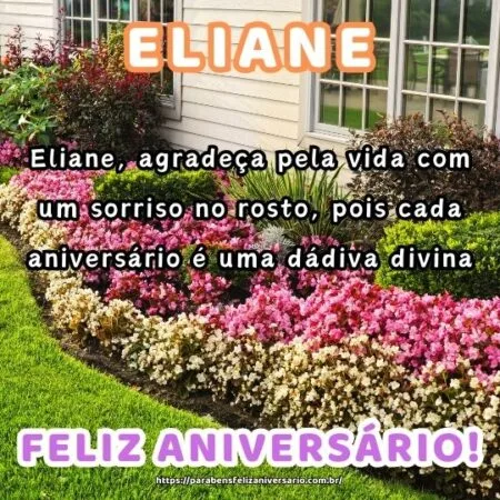 Eliane, agradeça pela vida com um sorriso no rosto, pois cada aniversário é uma dádiva divina. Eliane, agradeça pela vida com um sorriso no rosto, pois cada aniversário é uma dádiva divina.