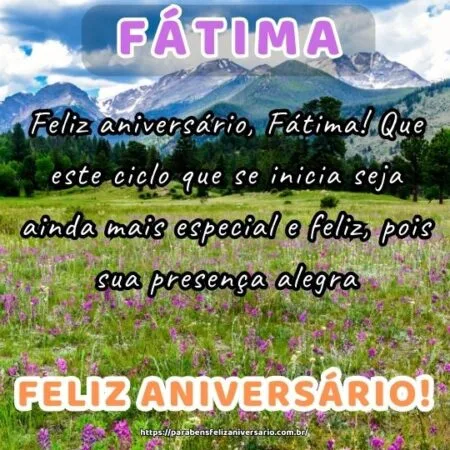 Feliz aniversário, Fátima! Que este ciclo que se inicia seja ainda mais especial e feliz, pois sua presença alegra. Feliz aniversário, Fátima! Que este ciclo que se inicia seja ainda mais especial e feliz, pois sua presença alegra.