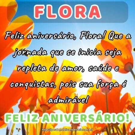 Feliz aniversário, Flora! Que a jornada que se inicia seja repleta de amor, saúde e conquistas, pois sua força é admirável. Feliz aniversário, Flora! Que a jornada que se inicia seja repleta de amor, saúde e conquistas, pois sua força é admirável.