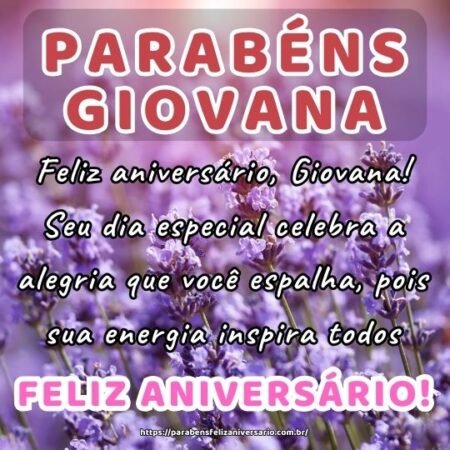 Feliz aniversário, Giovana! Seu dia especial celebra a alegria que você espalha, pois sua energia inspira todos. Feliz aniversário, Giovana! Seu dia especial celebra a alegria que você espalha, pois sua energia inspira todos.