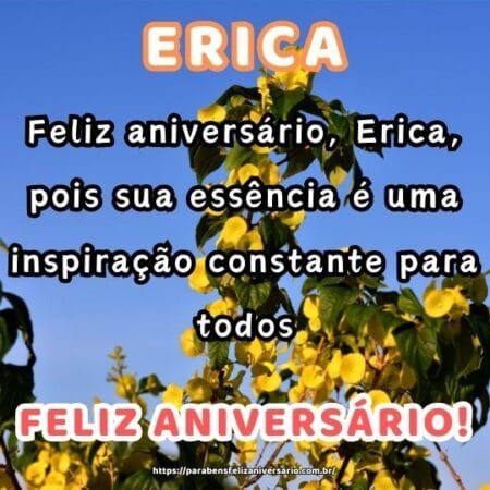 Feliz aniversário, Erica, pois sua essência é uma inspiração constante para todos. Feliz aniversário, Erica, pois sua essência é uma inspiração constante para todos.