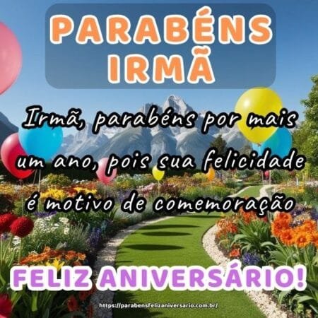 Irmã, parabéns por mais um ano, pois sua felicidade é motivo de comemoração. Irmã, parabéns por mais um ano, pois sua felicidade é motivo de comemoração.