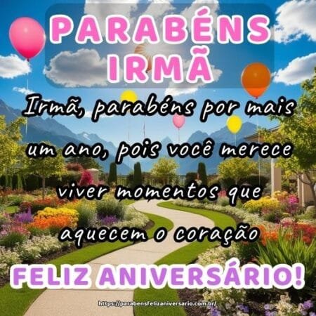 Irmã, parabéns por mais um ano, pois você merece viver momentos que aquecem o coração. Irmã, parabéns por mais um ano, pois você merece viver momentos que aquecem o coração.