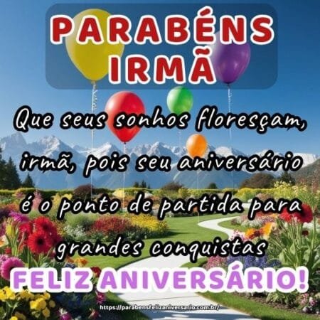 Que seus sonhos floresçam, irmã, pois seu aniversário é o ponto de partida para grandes conquistas. Que seus sonhos floresçam, irmã, pois seu aniversário é o ponto de partida para grandes conquistas.
