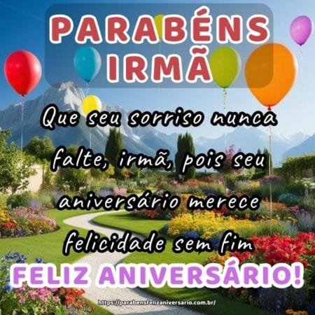 Que seu sorriso nunca falte, irmã, pois seu aniversário merece felicidade sem fim. Que seu sorriso nunca falte, irmã, pois seu aniversário merece felicidade sem fim.