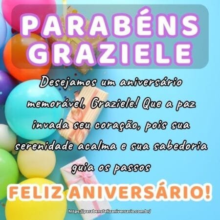 Desejamos um aniversário memorável, Graziele! Que a paz invada seu coração, pois sua serenidade acalma e sua sabedoria guia os passos. Desejamos um aniversário memorável, Graziele! Que a paz invada seu coração, pois sua serenidade acalma e sua sabedoria guia os passos.