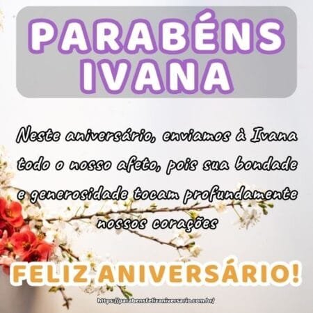 Neste aniversário, enviamos à Ivana todo o nosso afeto, pois sua bondade e generosidade tocam profundamente nossos corações. Neste aniversário, enviamos à Ivana todo o nosso afeto, pois sua bondade e generosidade tocam profundamente nossos corações.