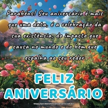 Parabéns! Seu aniversário é mais que uma data, é a celebração da sua existência, do impacto que causa no mundo e do bem que espalha ao seu redor. Parabéns! Seu aniversário é mais que uma data, é a celebração da sua existência, do impacto que causa no mundo e do bem que espalha ao seu redor.