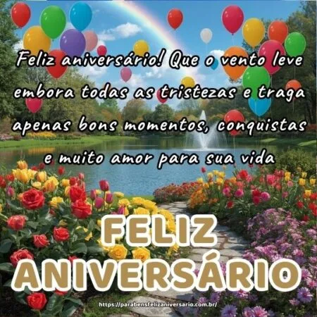 Feliz aniversário! Que o vento leve embora todas as tristezas e traga apenas bons momentos, conquistas e muito amor para sua vida.